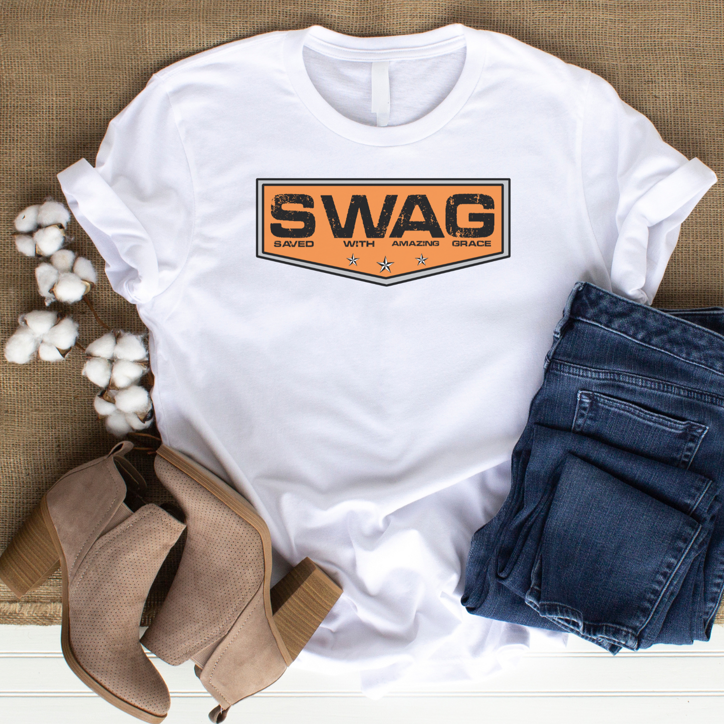 SWAG Christian T-Shirt - Saved With Amazing Grace Faith Apparel
