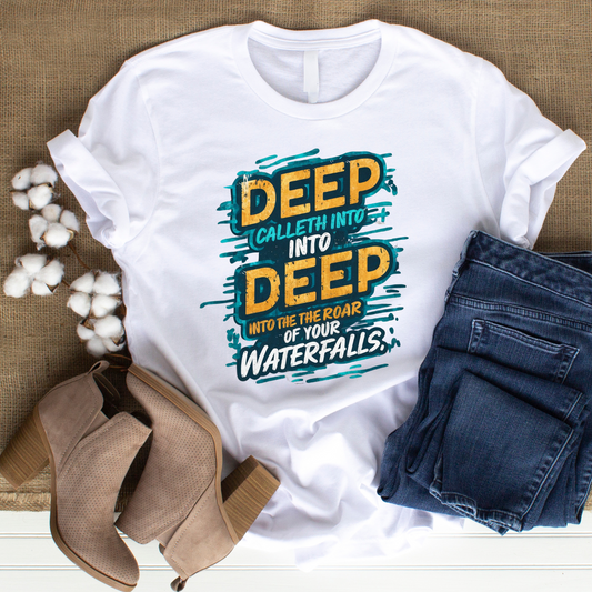 Deep Unto Deep - Christian T-Shirt, Inspirational Apparel