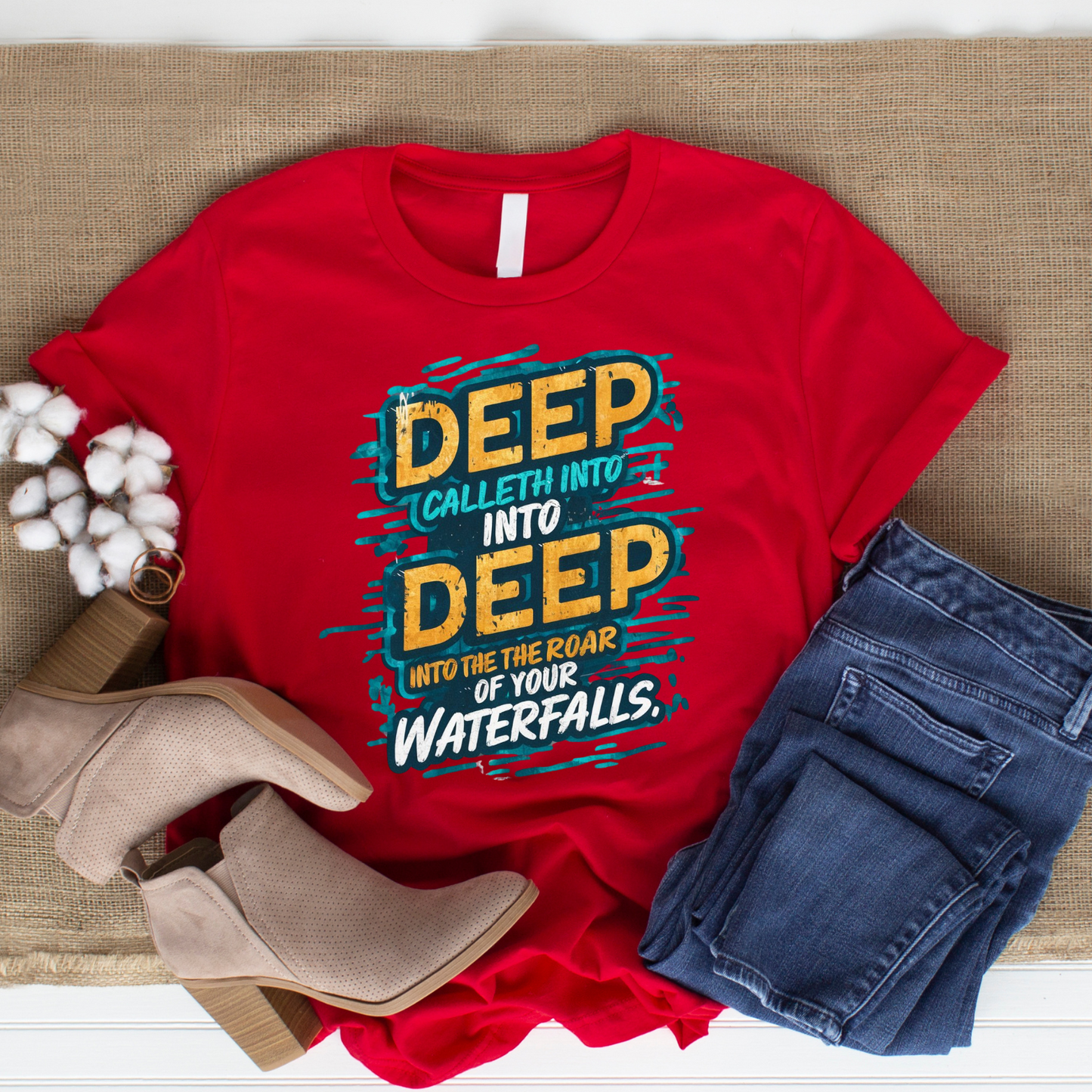 Deep Unto Deep - Christian T-Shirt, Inspirational Apparel