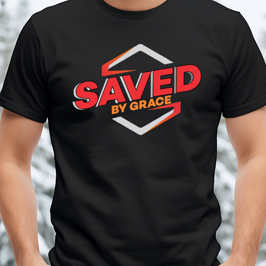 Saved by Grace Christian T-Shirt - Ephesians 2:8 Faith Apparel