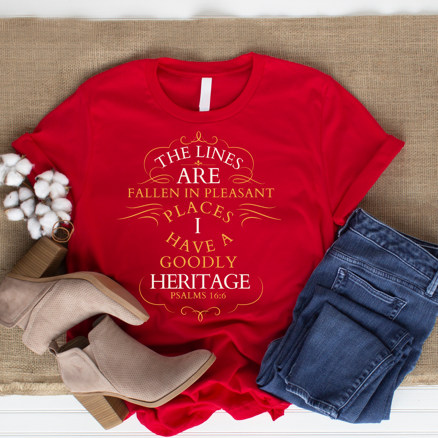 The Lines are in Pleasant Places - Ultimate Blessing Christian T-Shirt for Divine Favor