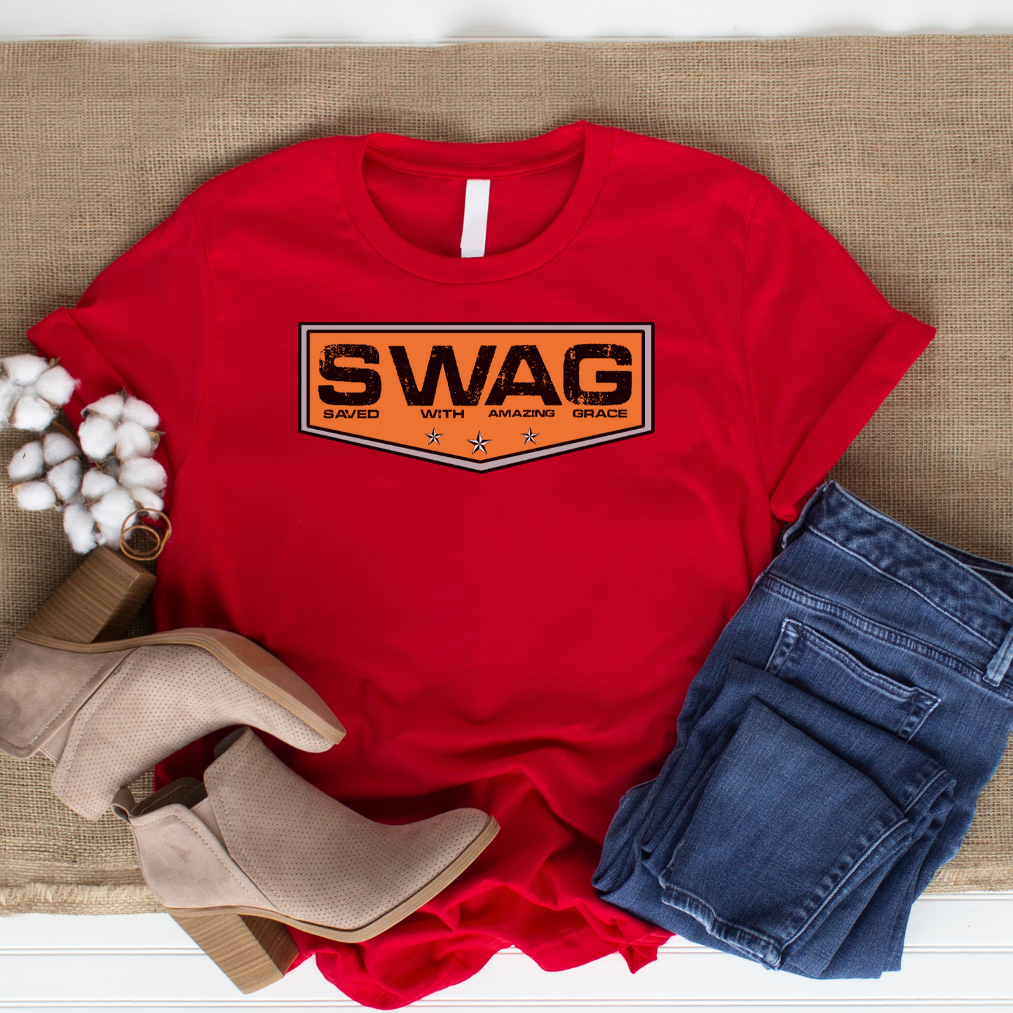 SWAG Christian T-Shirt - Saved With Amazing Grace Faith Apparel