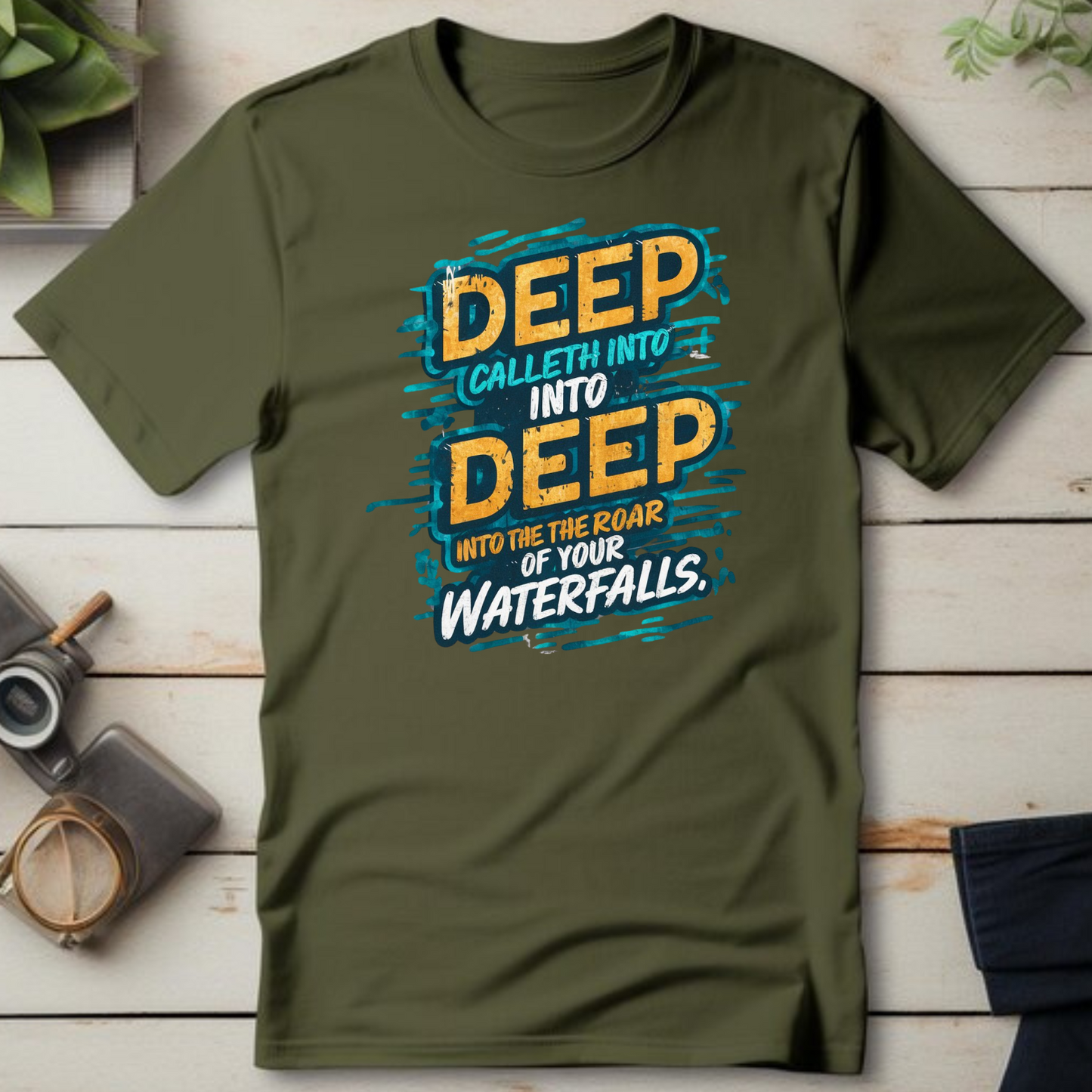 Deep Unto Deep - Christian T-Shirt, Inspirational Apparel