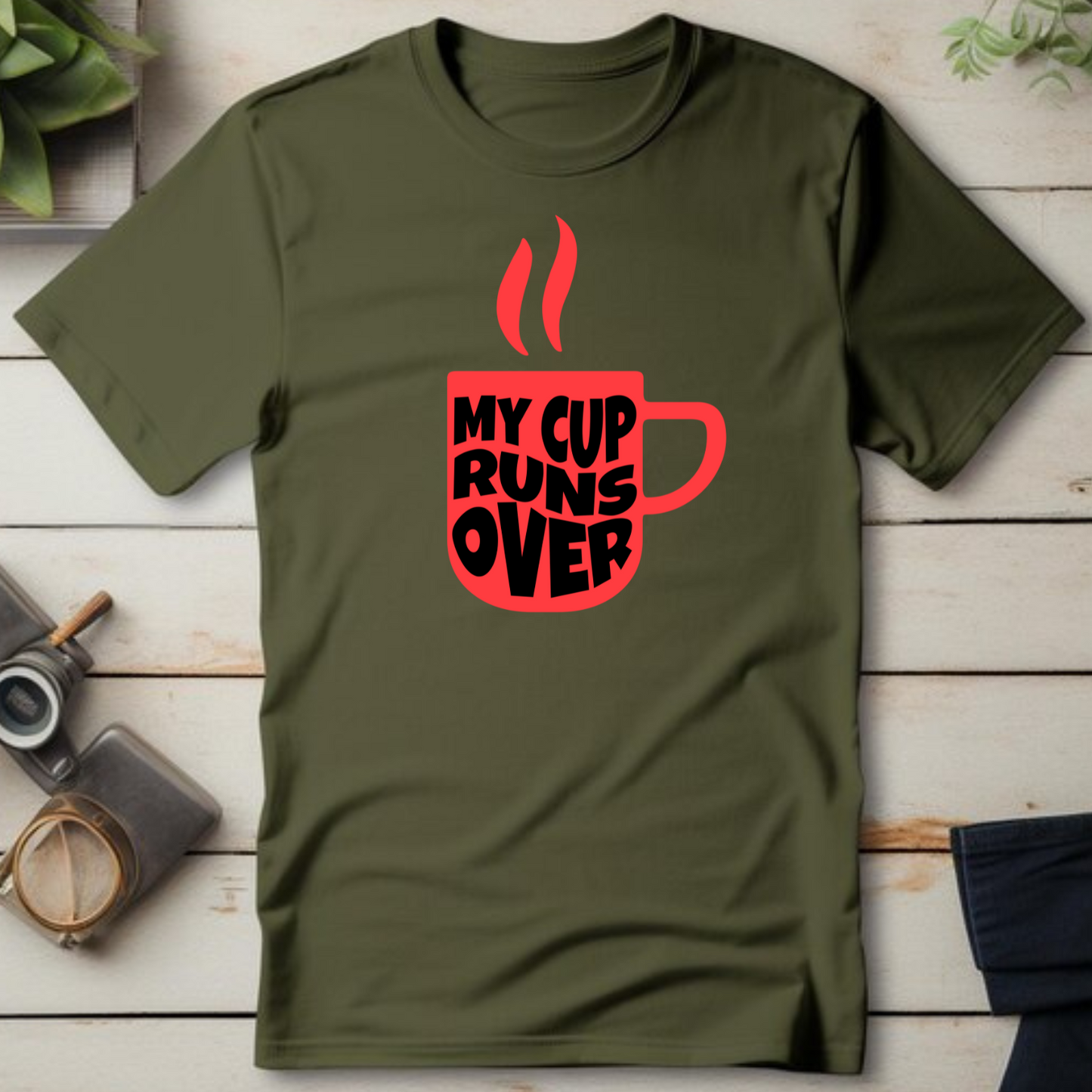 My Cup Runs Over Christian T-Shirt - Psalm 23:5 Abundance Apparel