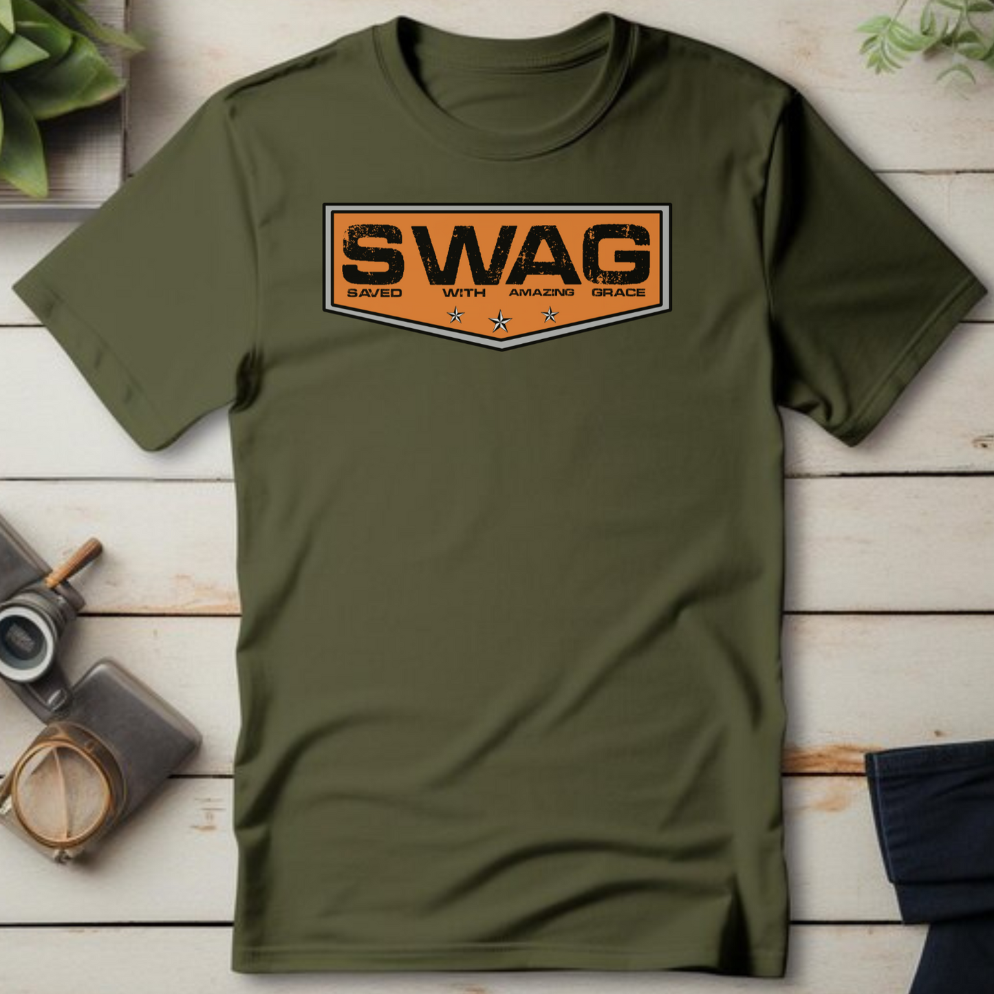 SWAG Christian T-Shirt - Saved With Amazing Grace Faith Apparel