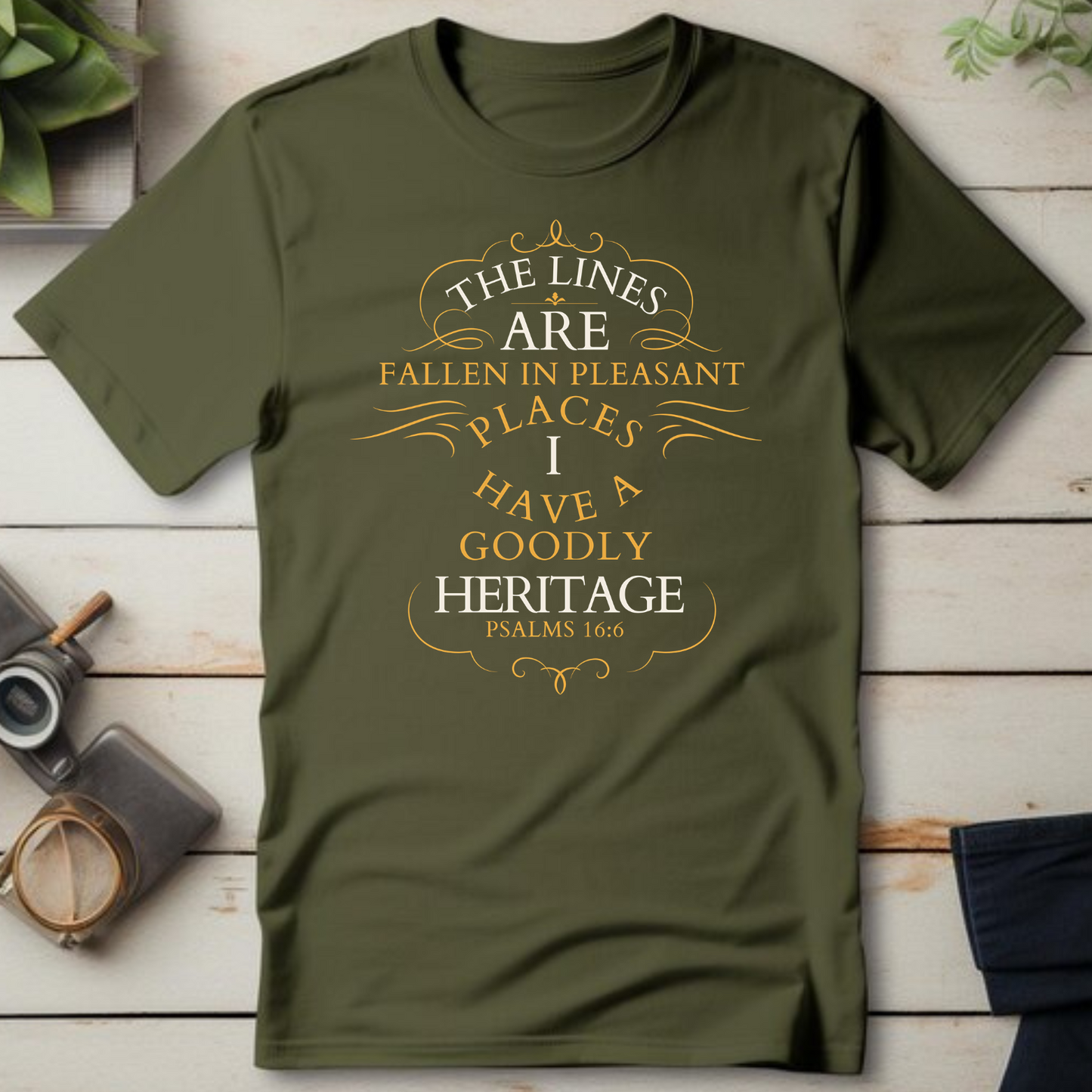 The Lines are in Pleasant Places - Ultimate Blessing Christian T-Shirt for Divine Favor