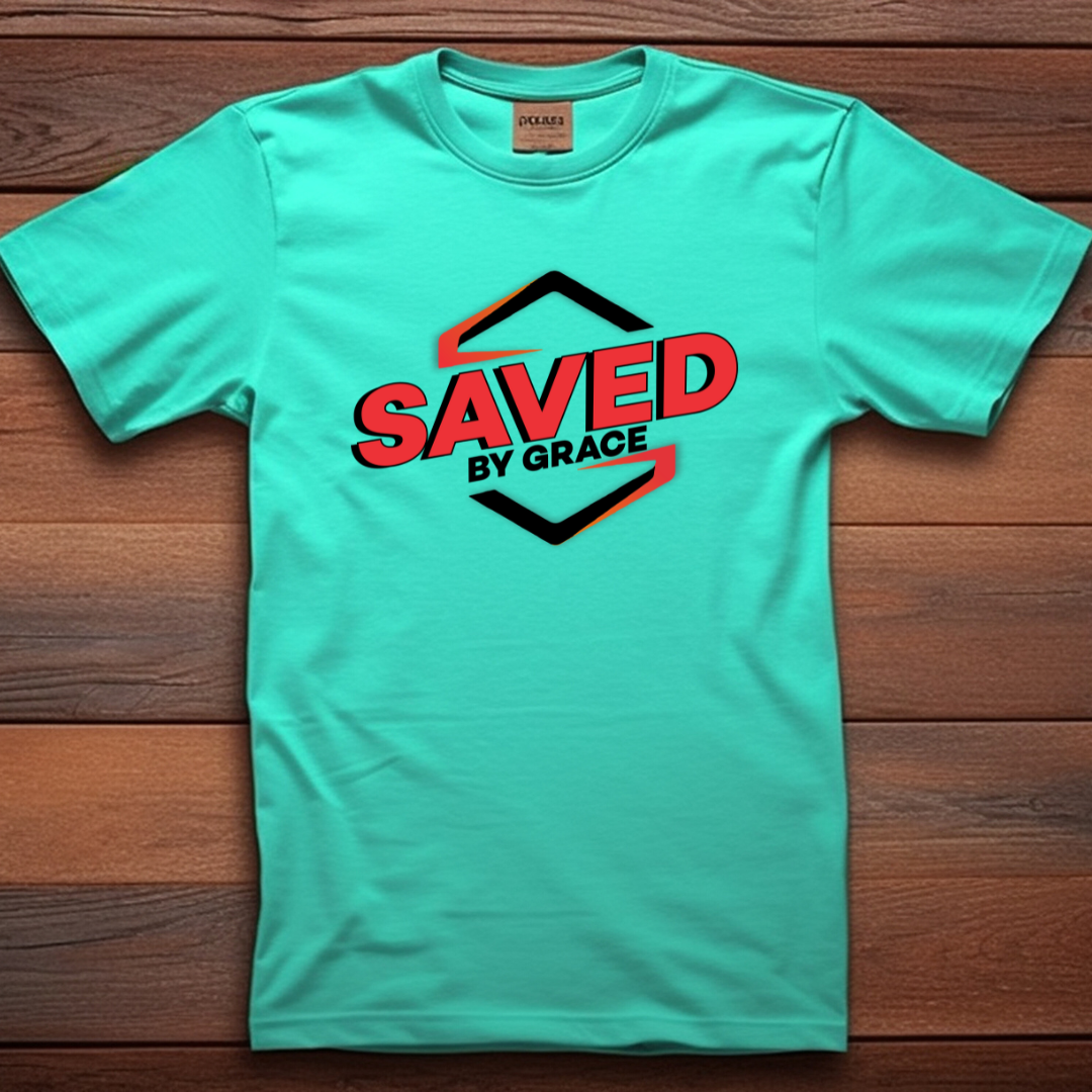 Saved by Grace Christian T-Shirt - Ephesians 2:8 Faith Apparel