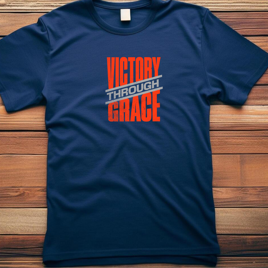Victory Through Grace - Triumph Christian T-Shirt for Overcomers