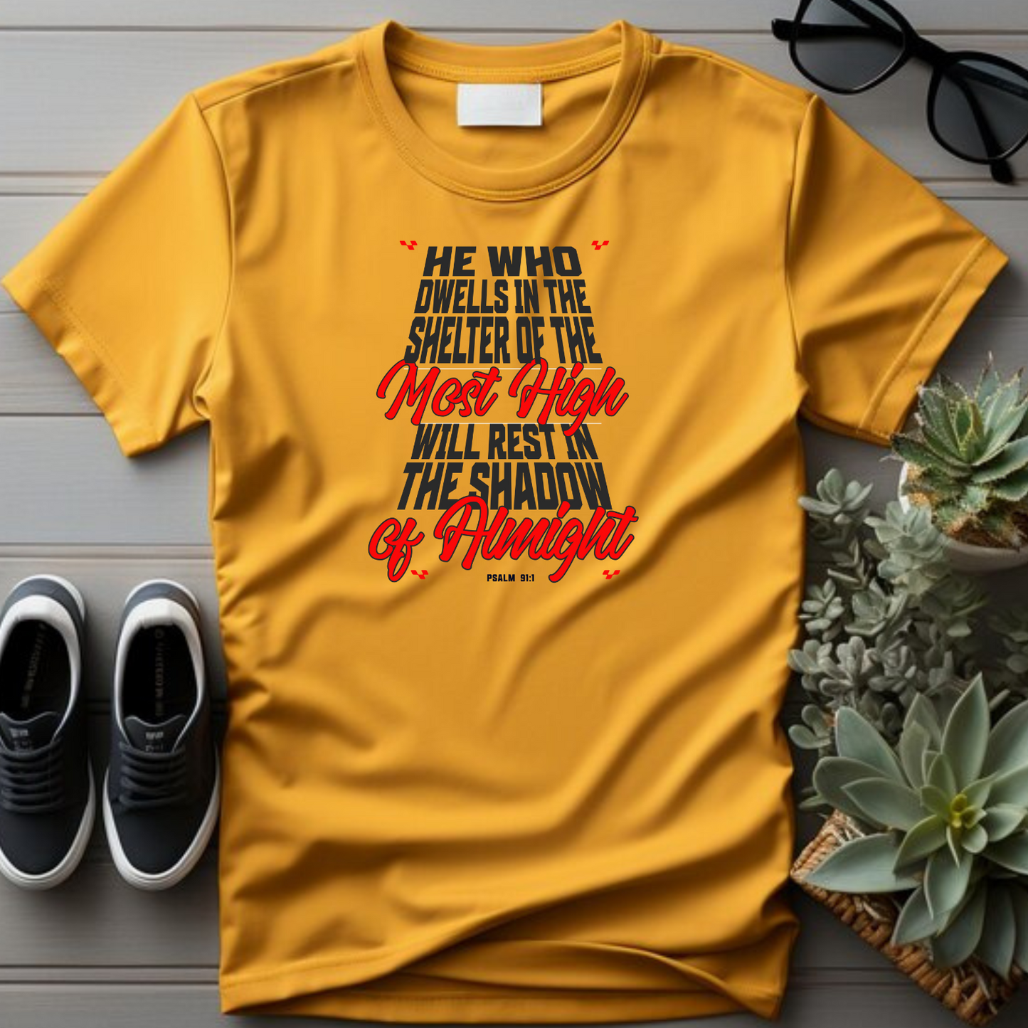 Psalm 91 - Protection Christian T-Shirt for Divine Security