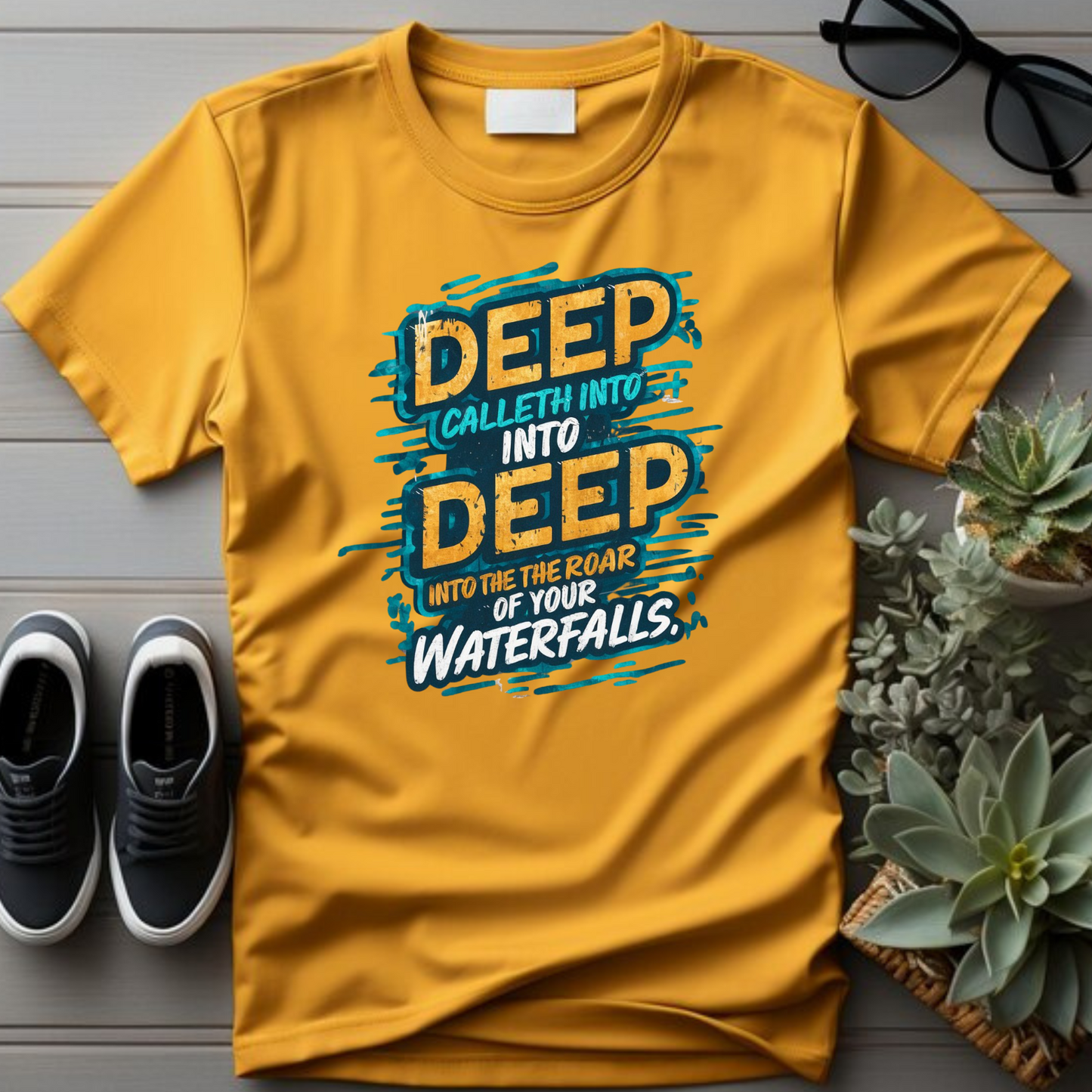 Deep Unto Deep - Christian T-Shirt, Inspirational Apparel