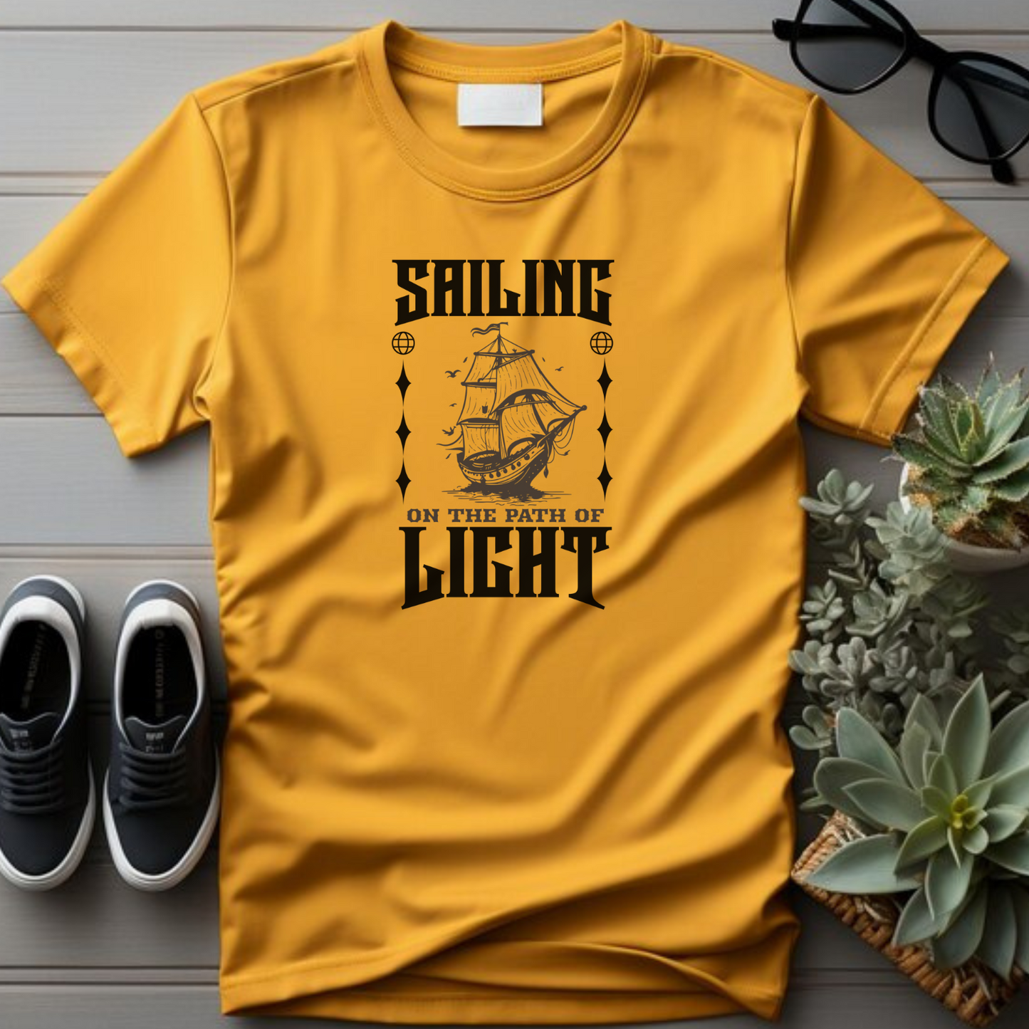 Sailing on the Path of Light - Inspirational Christian T-Shirt