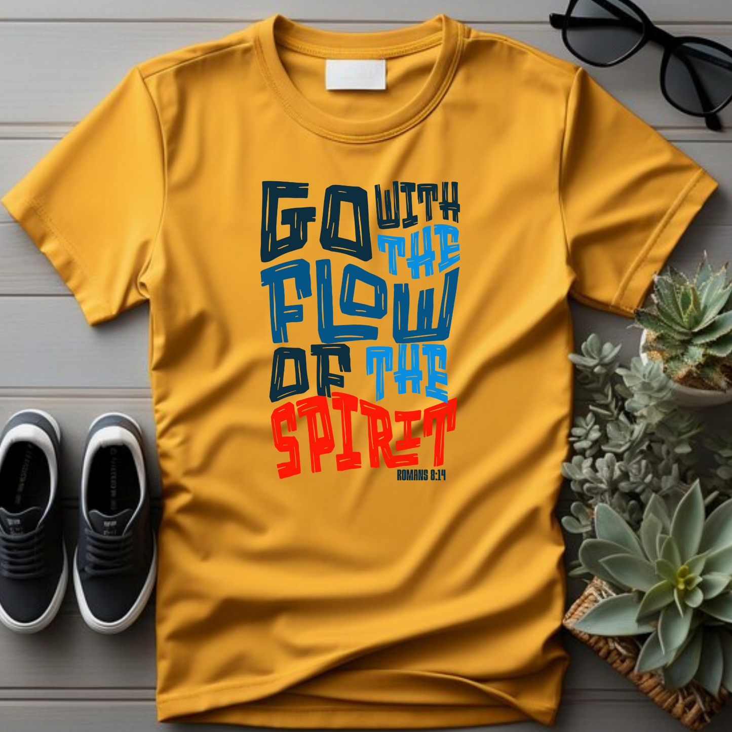 Go with the Flow Christian T-Shirt - Divine Direction Faith Apparel