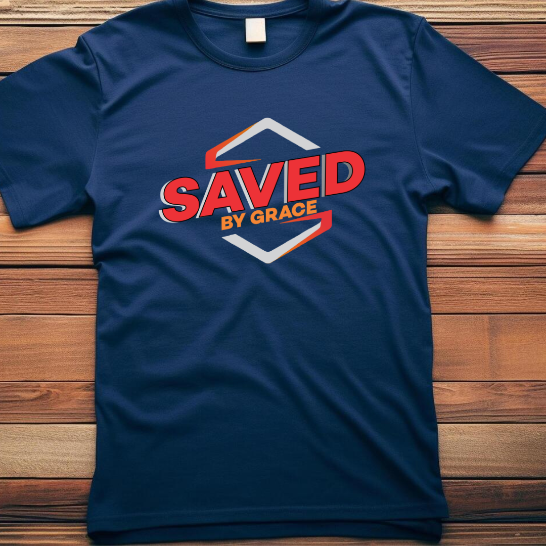 Saved by Grace Christian T-Shirt - Ephesians 2:8 Faith Apparel