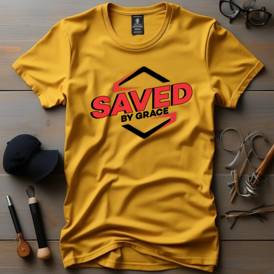 Saved by Grace Christian T-Shirt - Ephesians 2:8 Faith Apparel