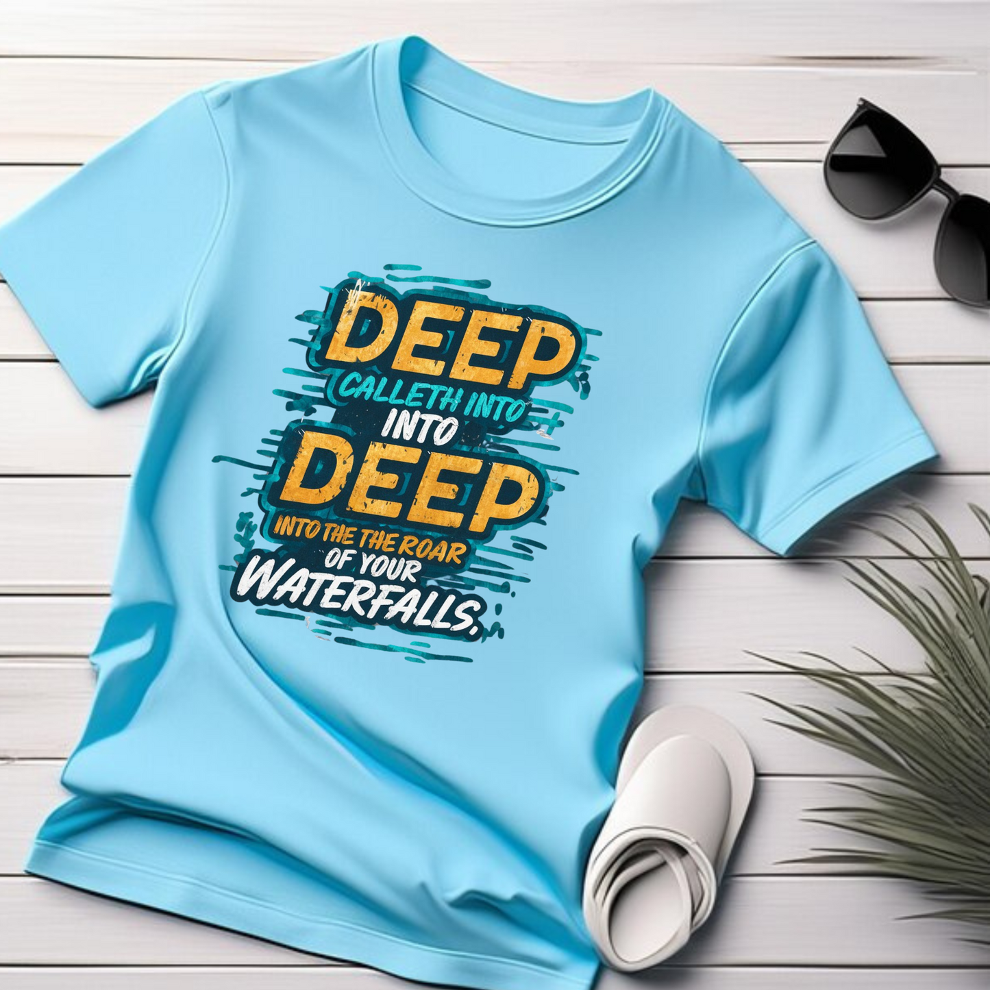 Deep Unto Deep - Christian T-Shirt, Inspirational Apparel