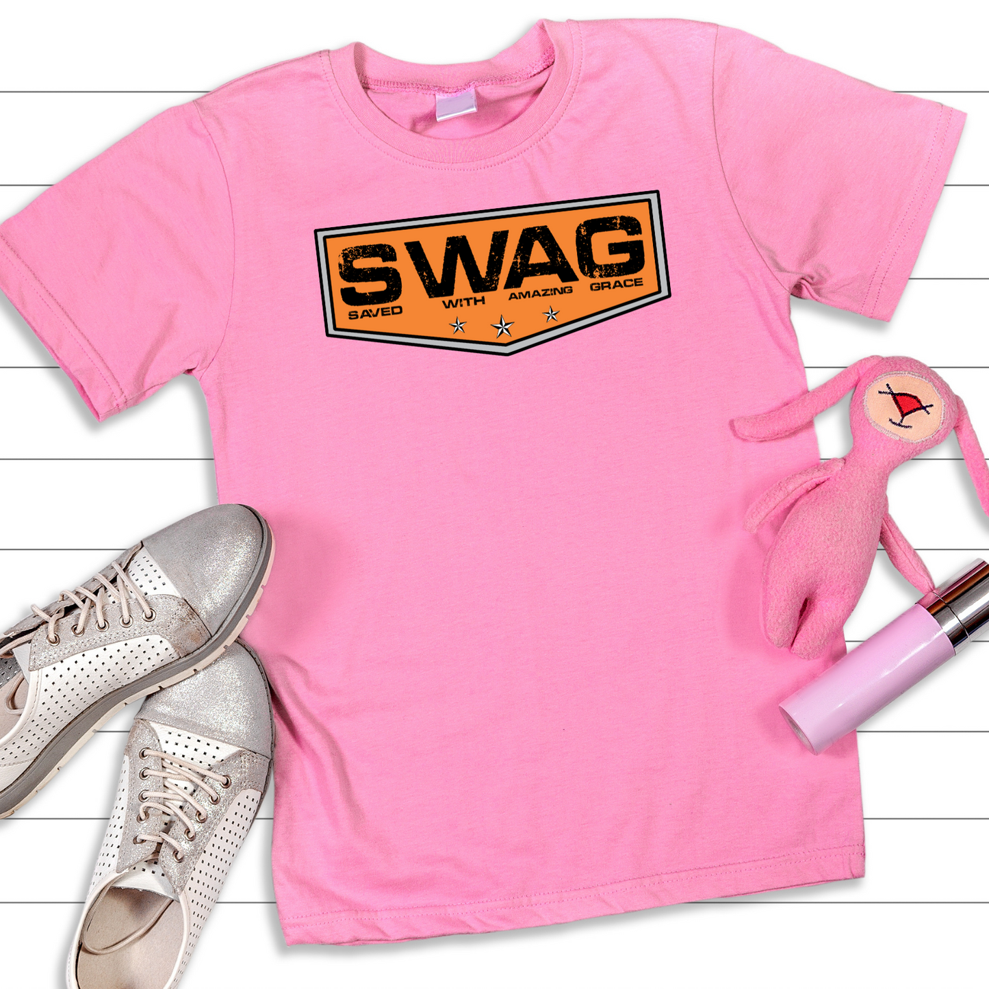 SWAG Christian T-Shirt - Saved With Amazing Grace Faith Apparel