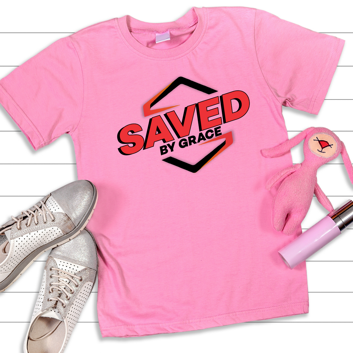 Saved by Grace Christian T-Shirt - Ephesians 2:8 Faith Apparel