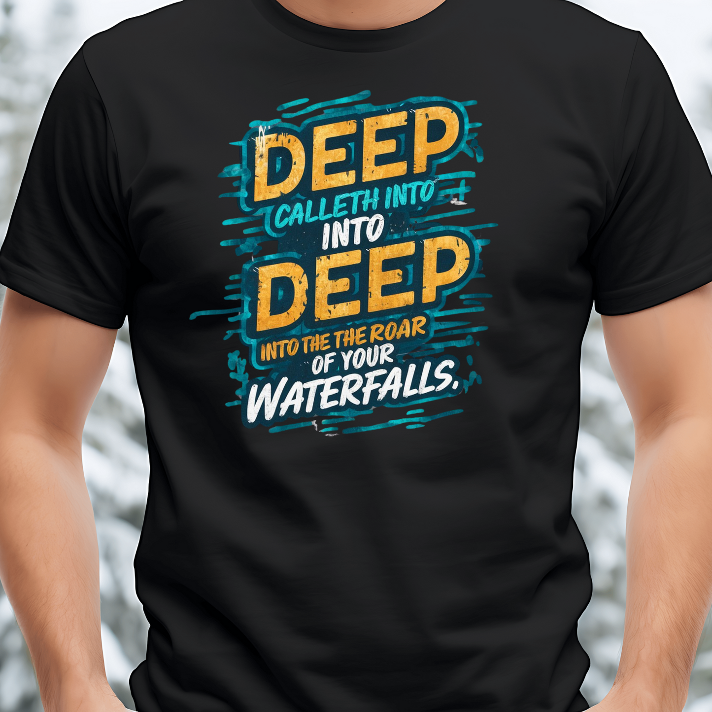Deep Unto Deep - Christian T-Shirt, Inspirational Apparel
