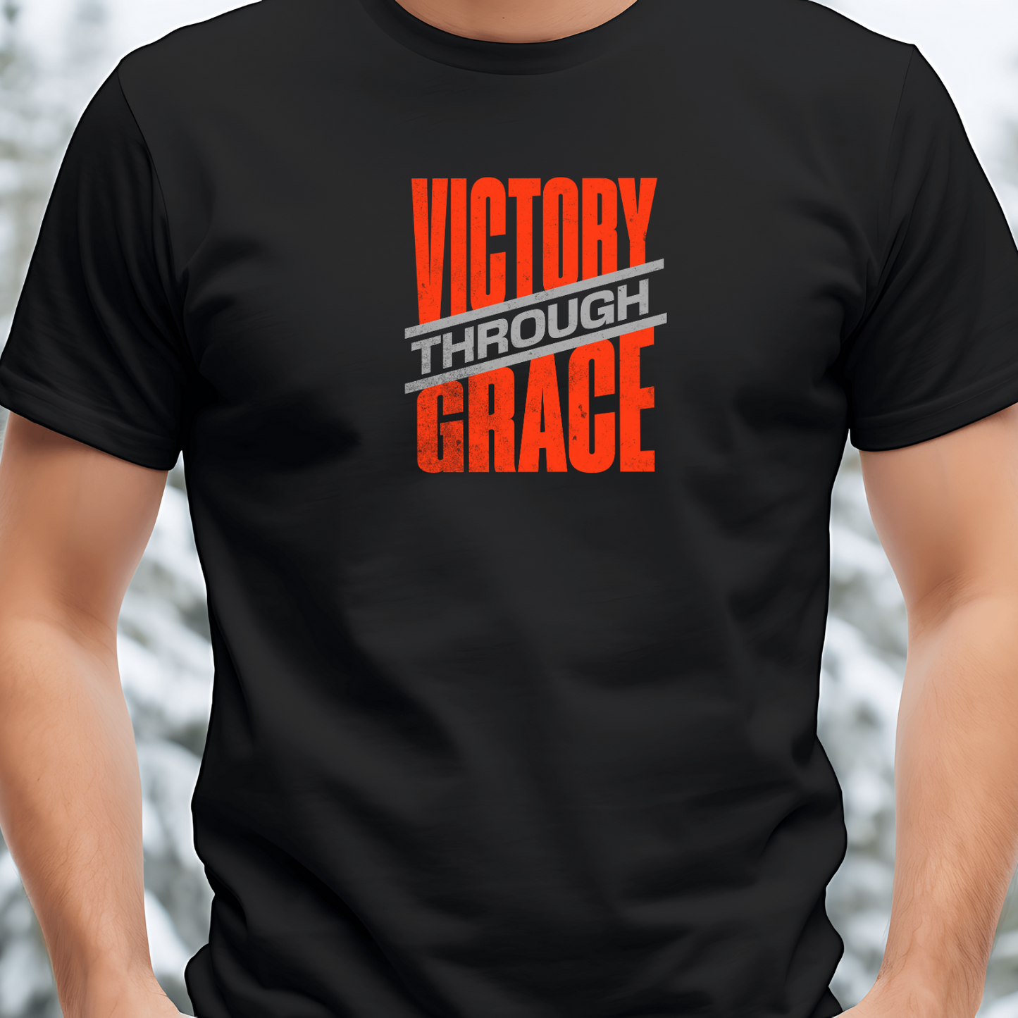 Victory Through Grace - Triumph Christian T-Shirt for Overcomers
