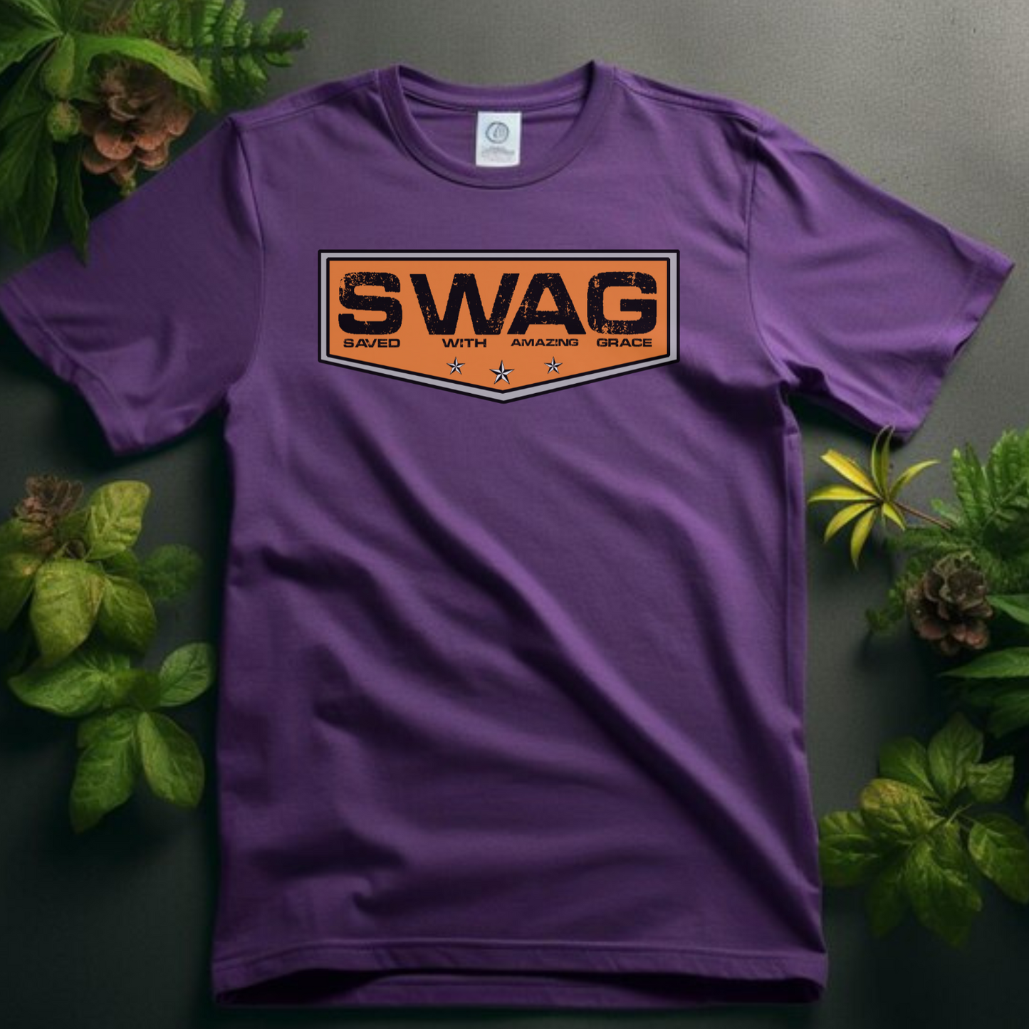 SWAG Christian T-Shirt - Saved With Amazing Grace Faith Apparel