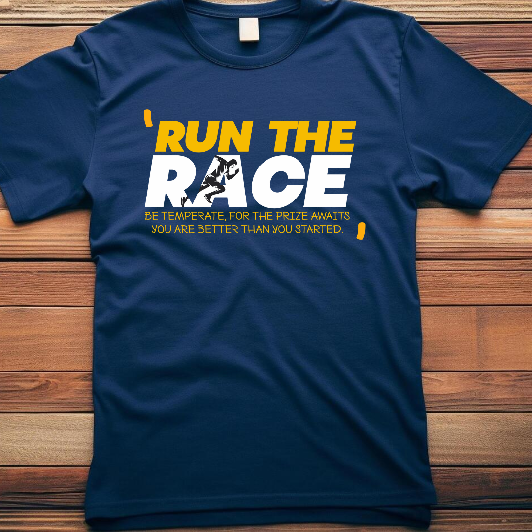 Run the Race Christian T-Shirt - Faith Motivation Apparel