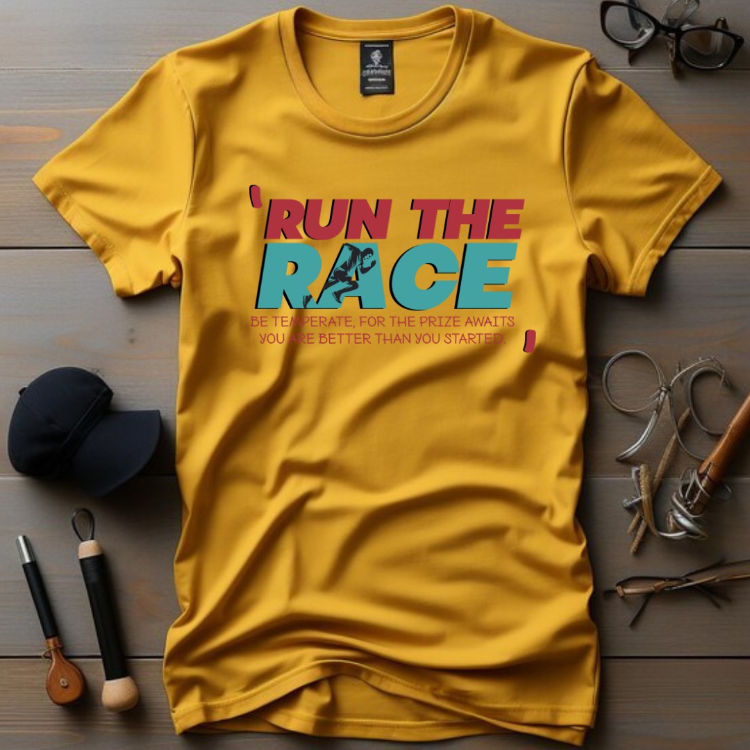Run the Race Christian T-Shirt - Faith Motivation Apparel