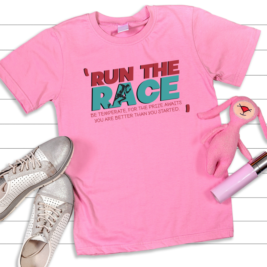 Run the Race Christian T-Shirt - Faith Motivation Apparel