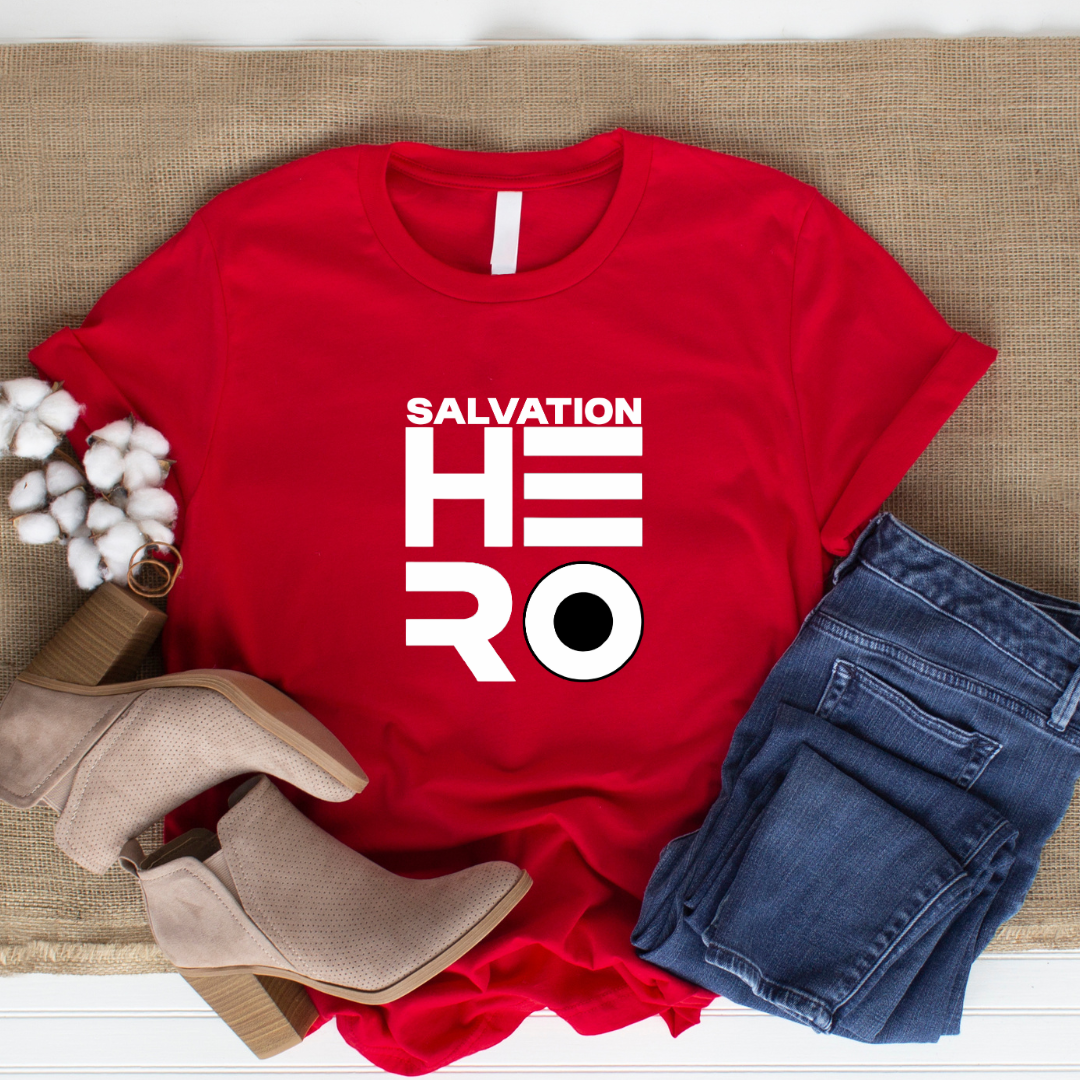 Salvation Hero Christian T-Shirt - Jesus Savior Faith Apparel