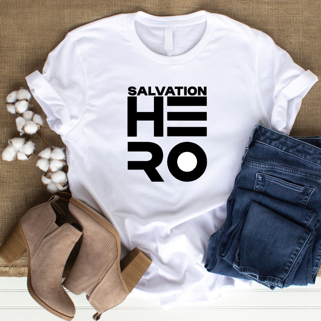Salvation Hero Christian T-Shirt - Jesus Savior Faith Apparel