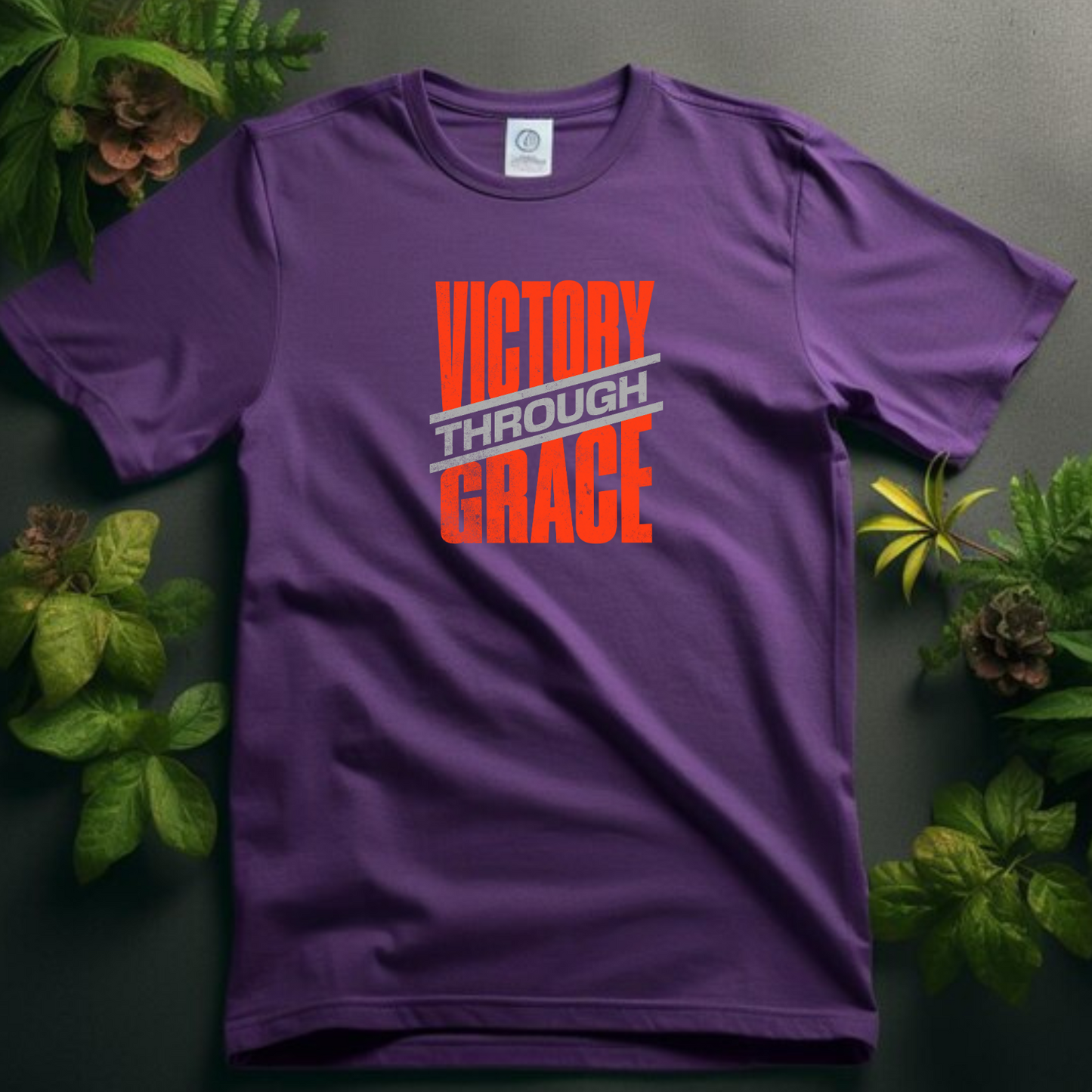 Victory Through Grace - Triumph Christian T-Shirt for Overcomers