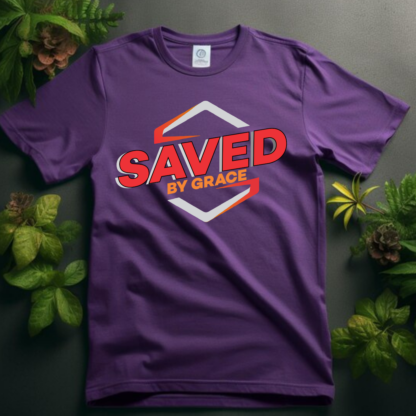 Saved by Grace Christian T-Shirt - Ephesians 2:8 Faith Apparel