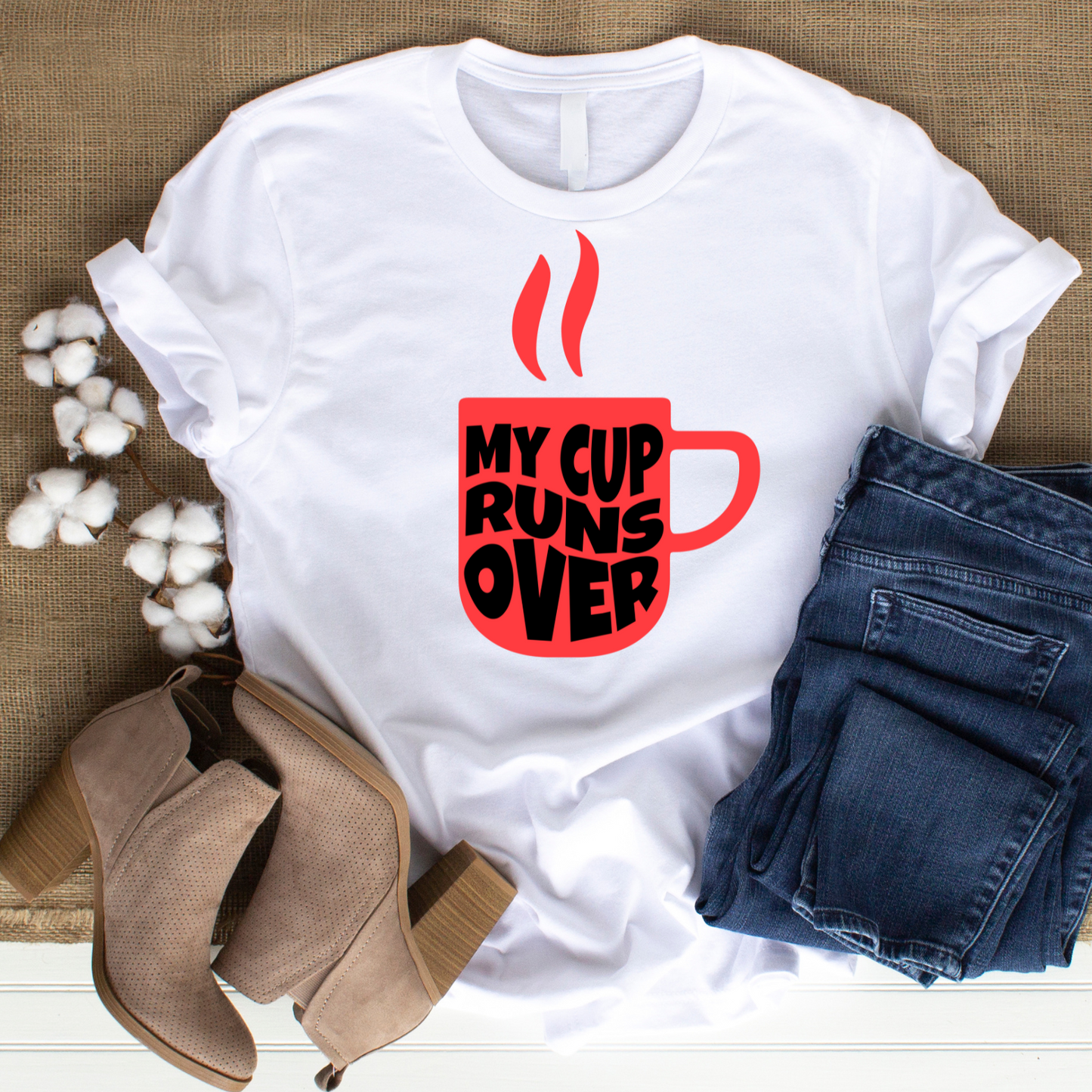 My Cup Runs Over Christian T-Shirt - Psalm 23:5 Abundance Apparel