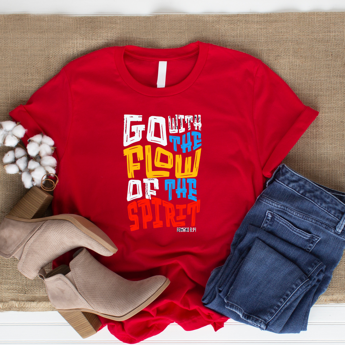 Go with the Flow Christian T-Shirt - Divine Direction Faith Apparel