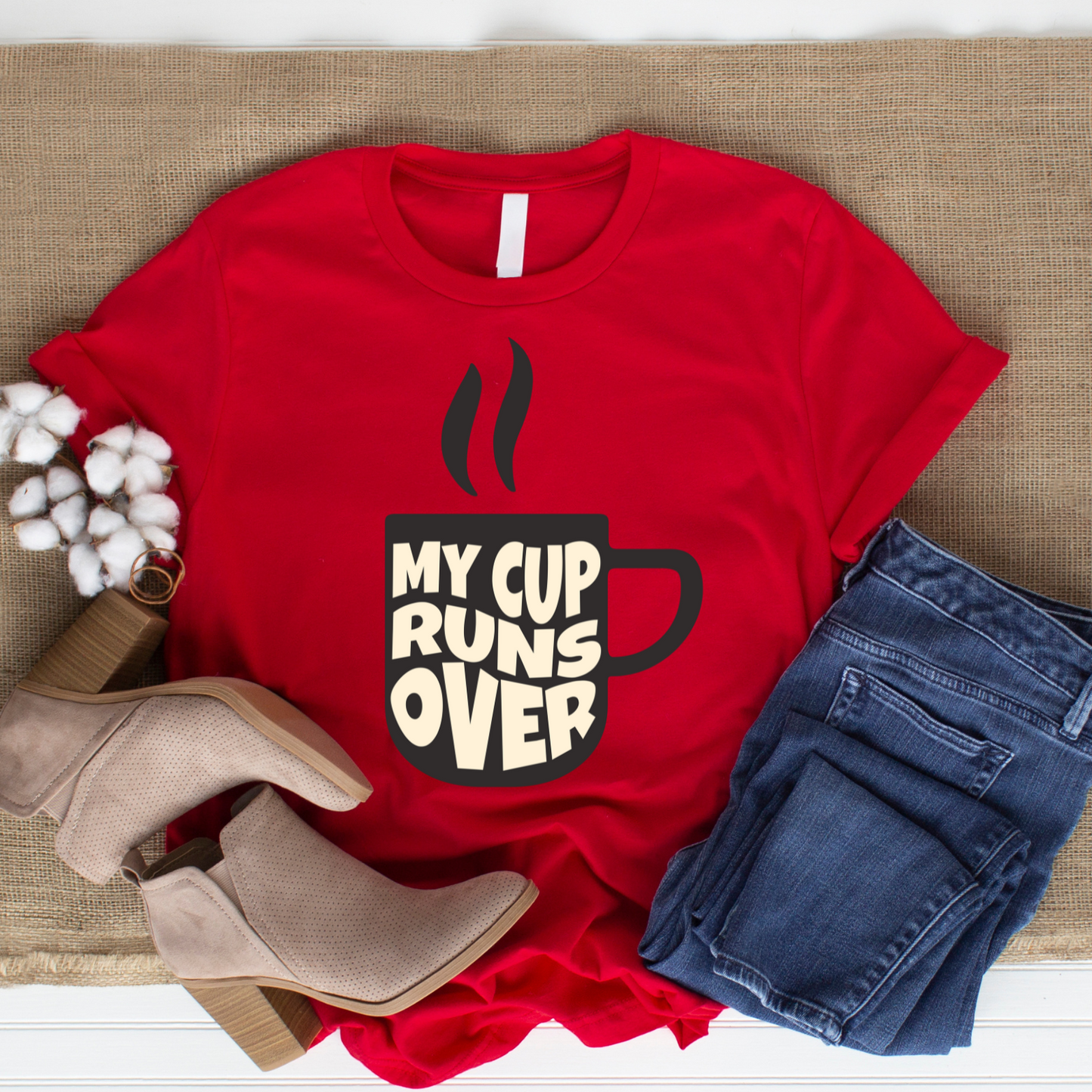 My Cup Runs Over Christian T-Shirt - Psalm 23:5 Abundance Apparel