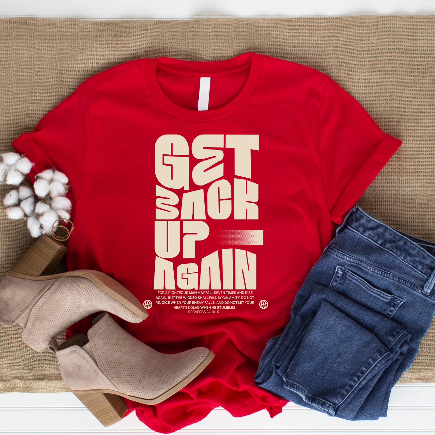 Get Back Up Again Christian T-Shirt - Resilience Faith Apparel