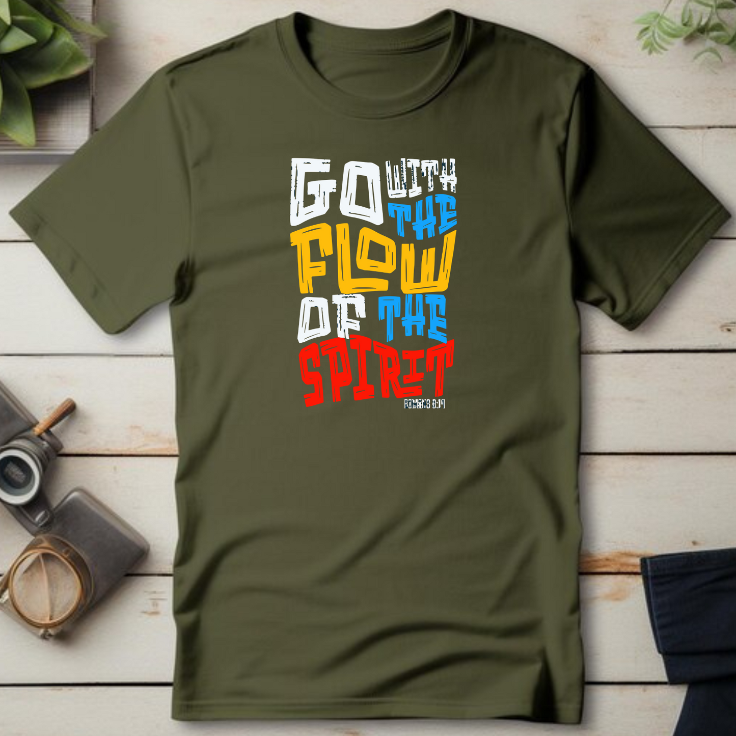 Go with the Flow Christian T-Shirt - Divine Direction Faith Apparel