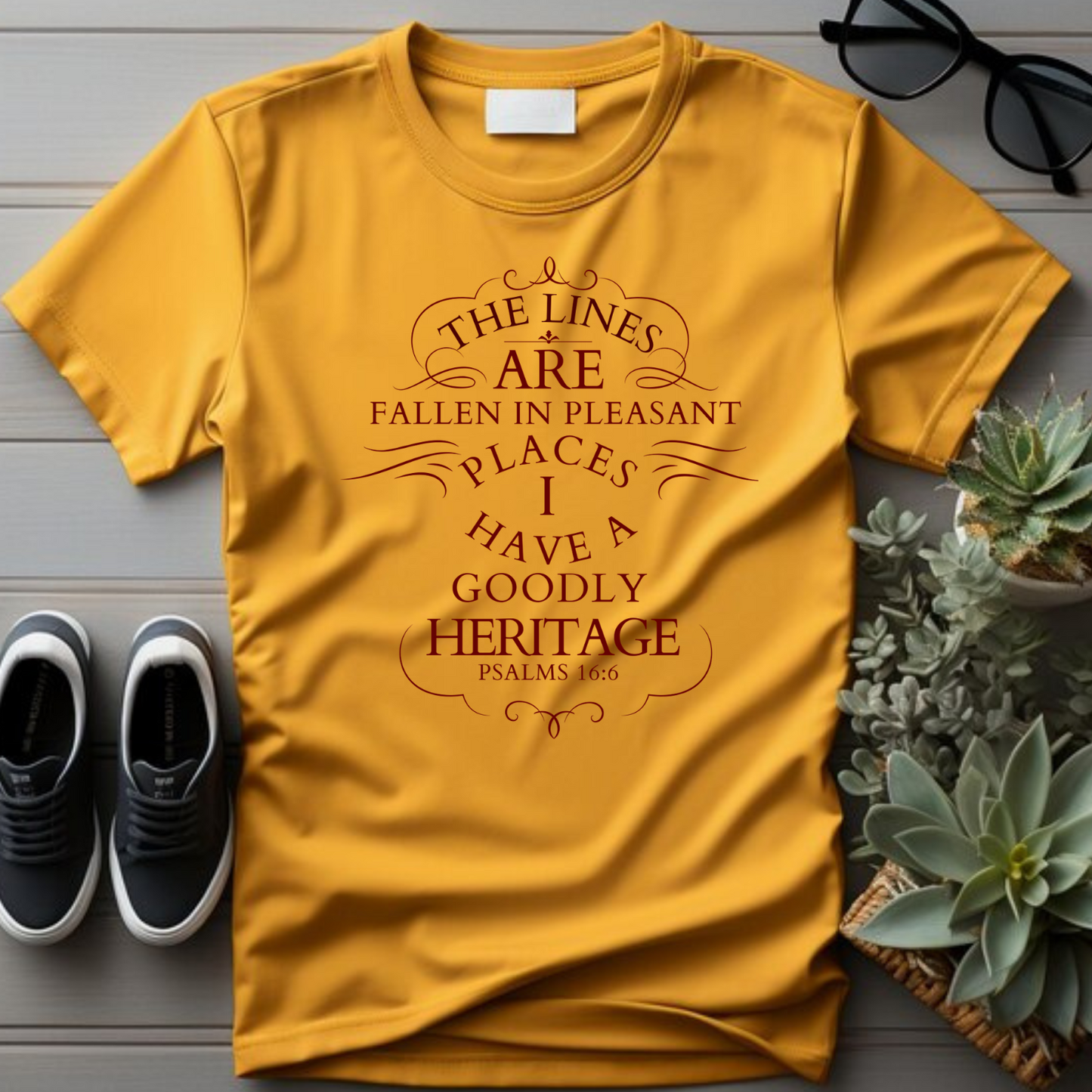 The Lines are in Pleasant Places - Ultimate Blessing Christian T-Shirt for Divine Favor