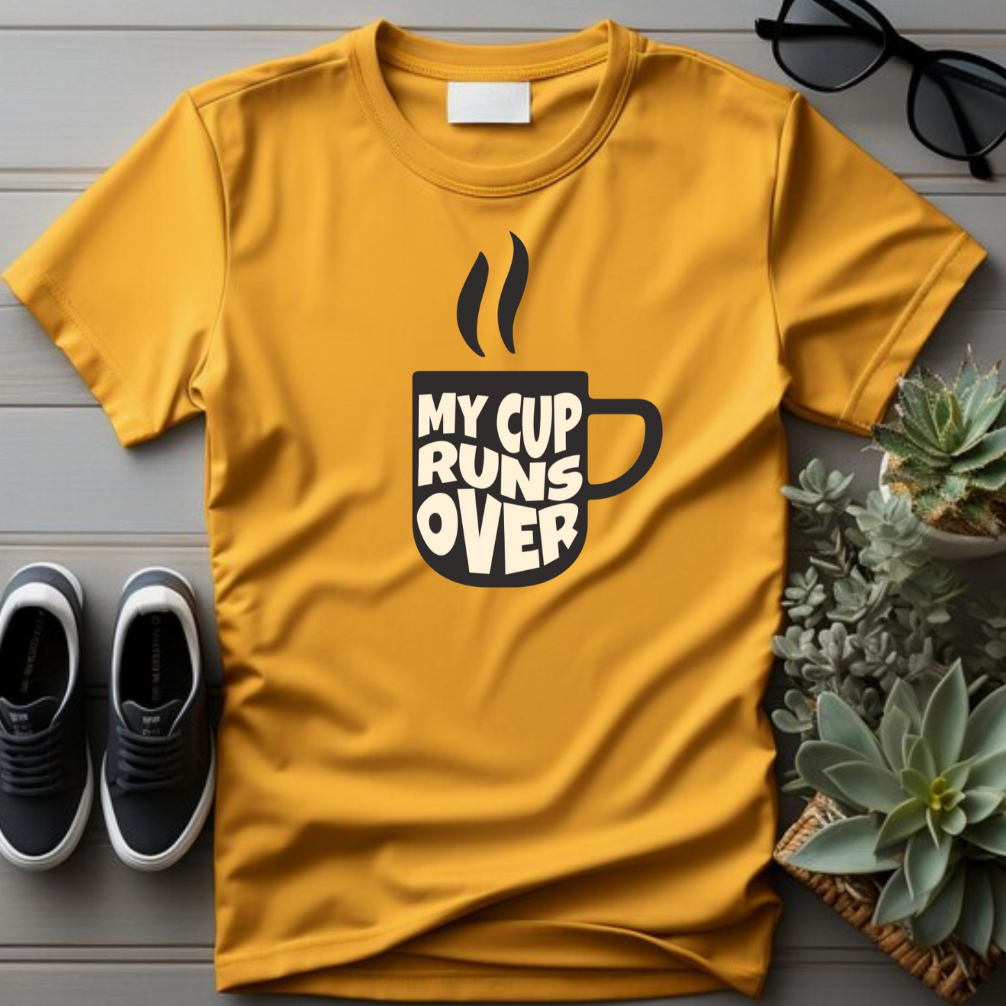 My Cup Runs Over Christian T-Shirt - Psalm 23:5 Abundance Apparel