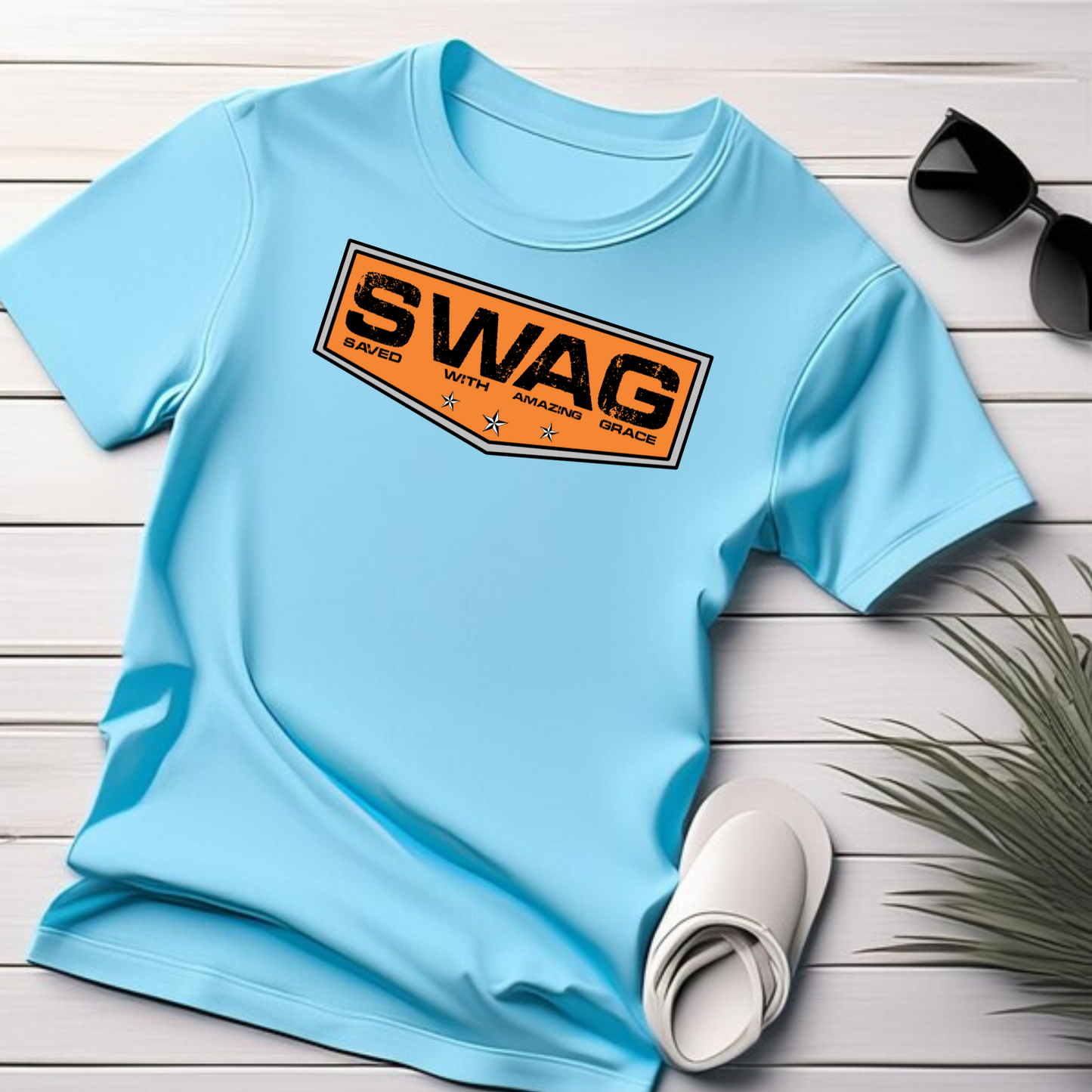 SWAG Christian T-Shirt - Saved With Amazing Grace Faith Apparel
