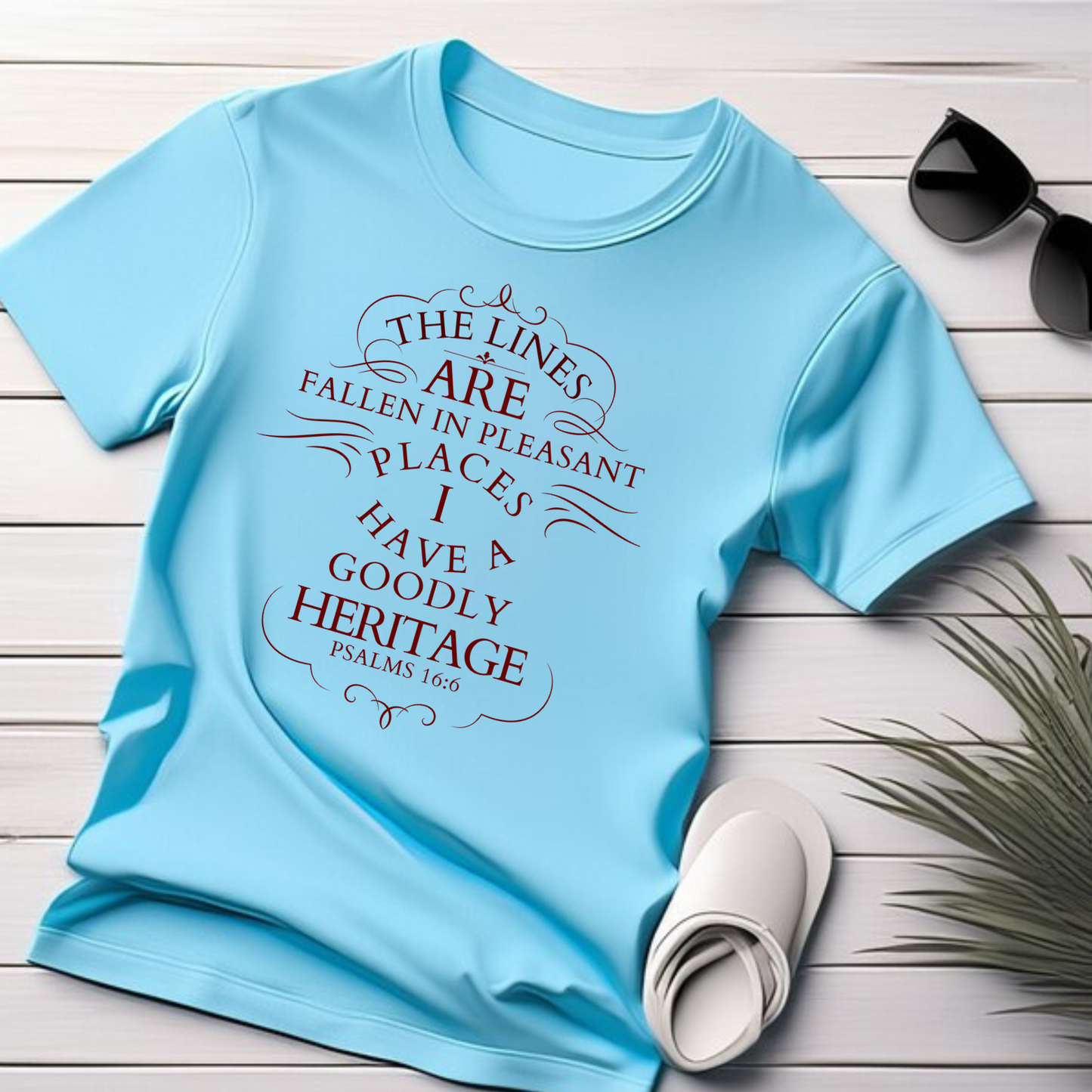 The Lines are in Pleasant Places - Ultimate Blessing Christian T-Shirt for Divine Favor
