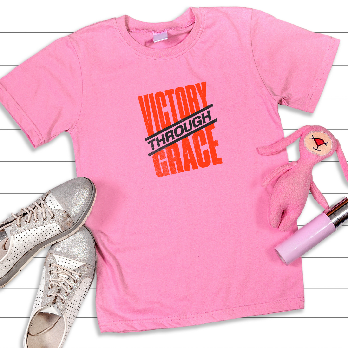 Victory Through Grace - Triumph Christian T-Shirt for Overcomers