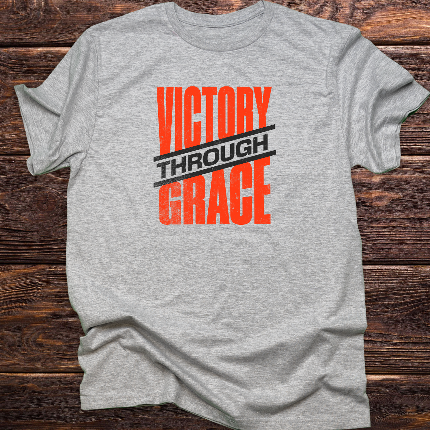 Victory Through Grace - Triumph Christian T-Shirt for Overcomers