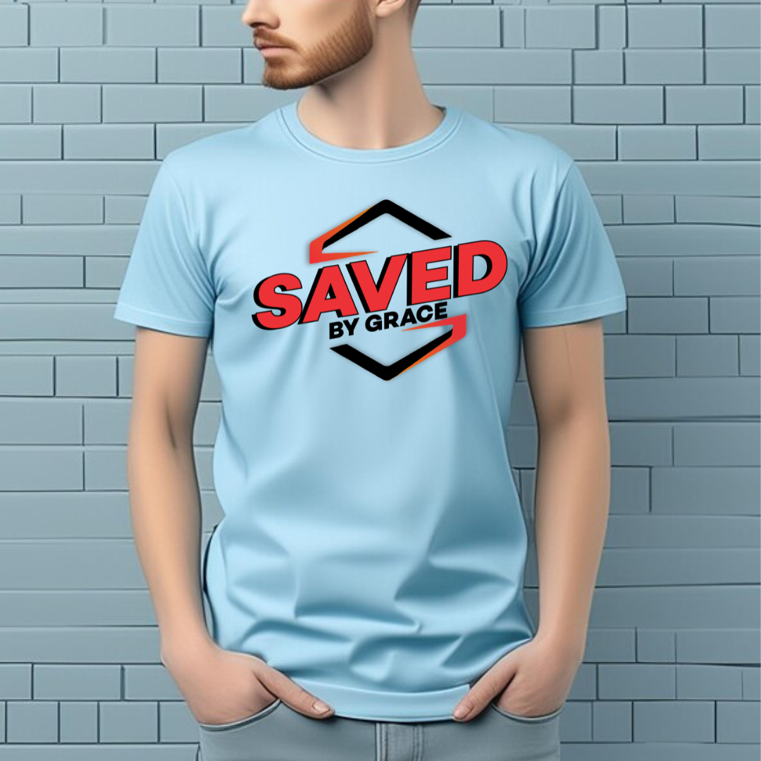 Saved by Grace Christian T-Shirt - Ephesians 2:8 Faith Apparel